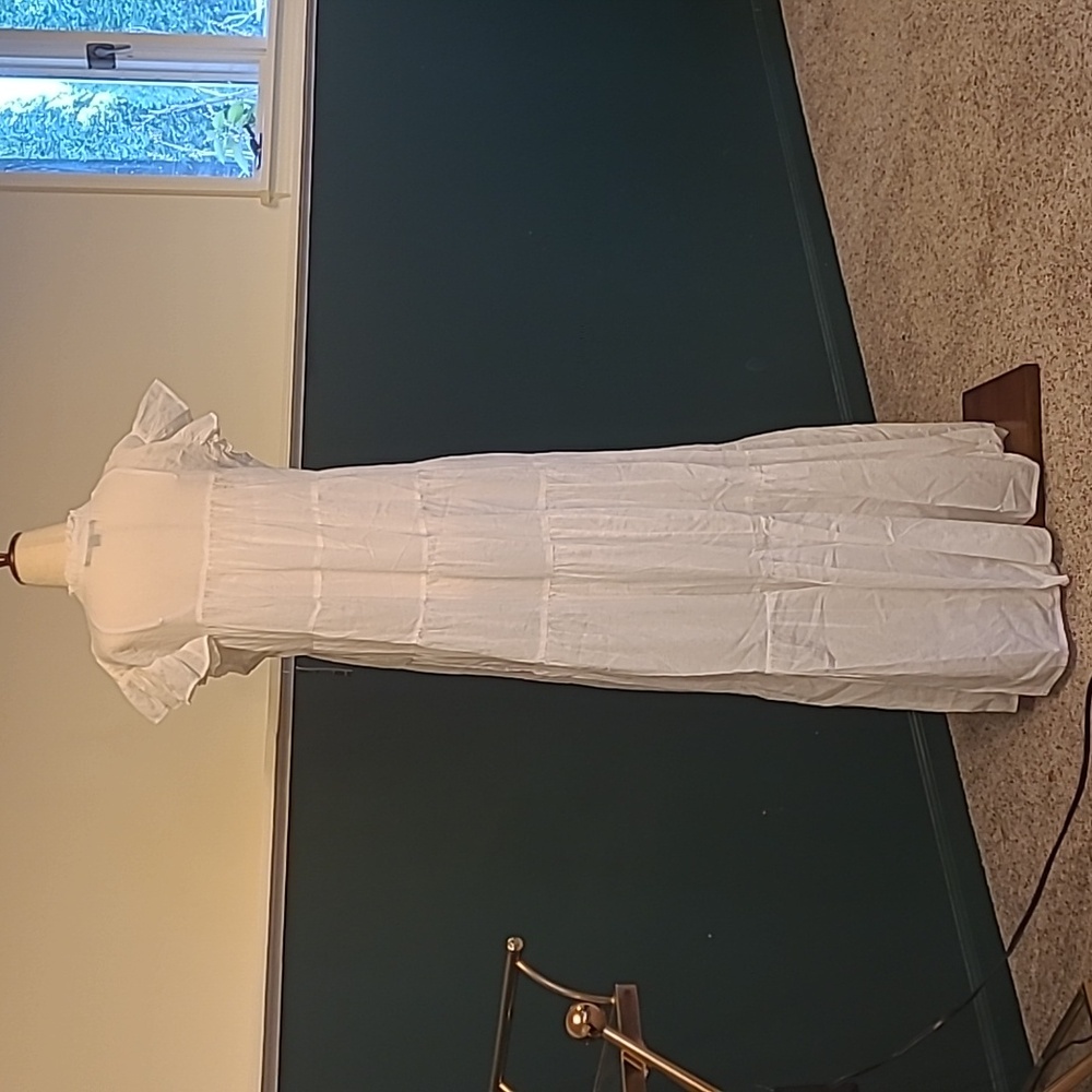 NWT BOSTON PROPER white tiered shift maxi dress - Picture 3 of 13
